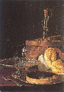 Melendez, Luis Eugenio Still-Life with a Box of Sweets and Bread Twists oil on canvas